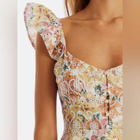 En Saison NWT Floral Romantic Ruffle Embroidered Presley Midi Dress Size Large - Picture 15 of 16